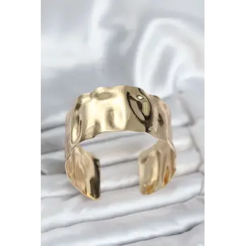 Pirinç Gold Renk Levha Model Kadın Bileklik