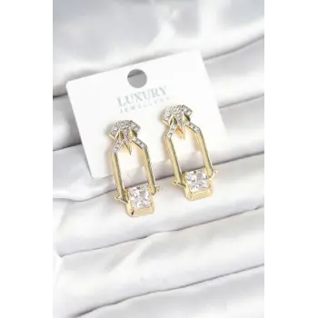Pirinç Gold Renk Vintage Kadın Küpe