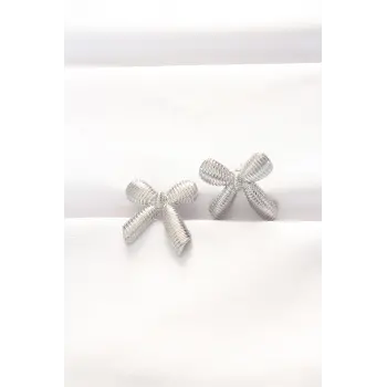 Pirinç Gümüş Renk Fiyonk Küpe