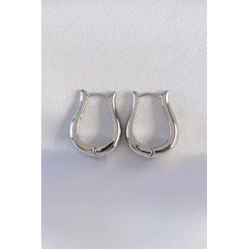 Pirinç Gümüş Renk İçi Boş Gül Küpe