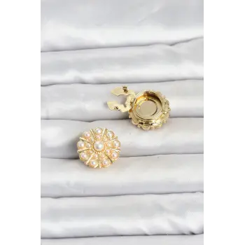 Vintage Model Gold Renk Düğme veya Manşet Broşu