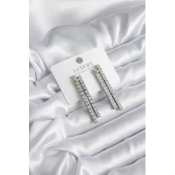 VIP Seri Zirkon Taşlı Su Yolu Kadın Küpe