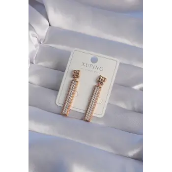 XUPİNG Rose Renk Zirkon Taşlı Su Yolu Küpe
