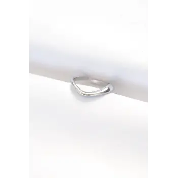 Yassı Silver Renk Ayarlanabilir Yüzük