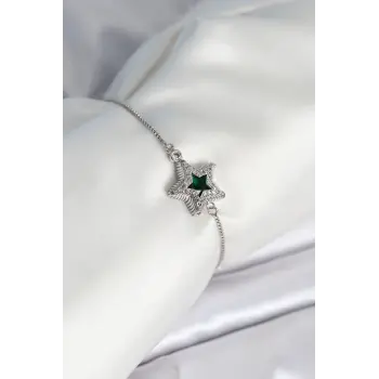 Yıldız Model Asansörlü Gümüş Renk Kadın Bileklik