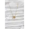316L Çelik Gold Pembe Zirkon Taşlı Charmlı Kadın Kolye