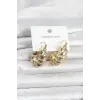316L Çelik Gold Renk Bombeli Halka Model Kadın Küpe