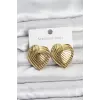 316L Çelik Gold Renk Kalp Model Kadın Küpe