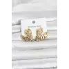 316L Çelik Gold Renk Kalp Model Kadın Küpe