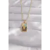 316L Çelik Gold Renk Karışık Mineli El Figür Tarot Kolye