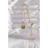 316L Çelik Gold Renk Karışık Mineli El Figür Tarot Kolye