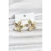 316L Çelik Gold Renk Lotus Çiçeği Model Kadın Küpe