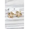 316L Çelik Gold Renk Lotus Çiçek Model Kadın Küpe