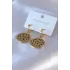 316L Çelik Gold Renk Lotus Model Kadın Küpe