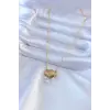316L Çelik Gold Renk Lotus Model Zirkon Taşlı Kadın Kolye
