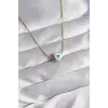 316L Çelik Gold Renk Mineli Nazar Model Kolye