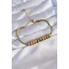 316L Çelik Gold Renk Oval Figürlü Bileklik