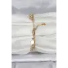 316L Çelik Gold Renk Pullu Model Kadın Bileklik
