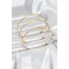 316L Çelik Gold Renk Simli Model Ajda 65 mm Kadın Bileklik