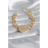 316L Çelik Gold Renk Tam Altın Model Samanyolu Kadın Bileklik