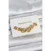 316L Çelik Gold Renk Yonca Küpe Seti