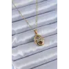 316L Çelik Gold Renk Zirkon Taşlı Kadın Kolye