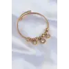 316L Çelik Gold Renk Zirkon Taşlı Model Charm Bileklik