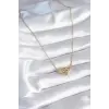 316L Çelik Gold Renk Zirkon Taşlı Model Kadın Kolye
