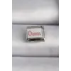 316L Çelik Gümüş Renk Beyaz Pembe Ouma İşlemeli Nomination Charm