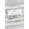 316L Çelik Gümüş Renk Kadın Küpe Seti