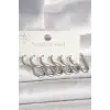 316L Çelik Gümüş Renk Kalp Model Kadın Küpe Seti