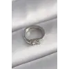 316L Çelik Gümüş Renk Kare Zirkon Taşlı Tragus Piercing