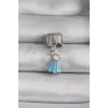 316L Çelik Gümüş Renk Mavi Renk Sallantı Elbise Model Nomination Charm
