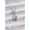 316L Çelik Gümüş Renk Renkli Kalp Figür Charm Model Kadın Kolye