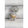 316L Çelik Gümüş Renk Sallantı Aslan Model Nomination Charm