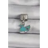 316L Çelik Gümüş Renk Sallantı Mavi Balina Model Nomination Charm