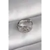 316L Çelik Gümüş Renk Zirkon Taşlı Ay Yıldız Model Tragus Piercing