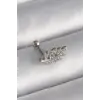 316L Çelik Gümüş Renk Zirkon Taşlı Dal Tragus Piercing
