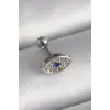 316L Çelik Gümüş Renk Zirkon Taşlı Göz Tragus Piercing