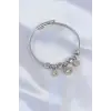 316L Çelik Gümüş Renk Zirkon Taşlı Model Charm Bileklik