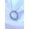 316L Çelik Gümüş Renk Zirkon Taşlı Model Kolye