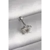 316L Çelik Gümüş Renk Zirkon Taşlı Yıldız Model Tragus Piercing