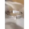 316L Çelik Roma Rakamlı Silver Renk Bilezik Kelepçe