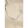 316L Çelik Silver Renk 45 cm İtalyan Zincir Model Kadın Kolye