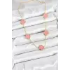 316L Çelik Zincir Gold Pembe Renk Yonca Kadın Kolye