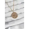 316L Çelik Zincir Gold Renk Lotus Model Kolye