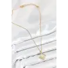 316L Çelik Zirkon Taşlı Yıldız Model Gold Renk Kadın Kolye