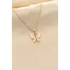 Beyaz Sedefli Kelebek Figürlü Kadın Kolye