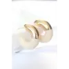 CCB Krem Gold Çift Renk Küpe
