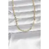CM 14K Gold Renk Çizgi Lazer Model 60 cm Kadın Kolye